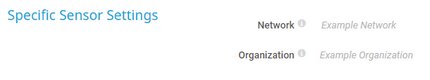 Specific Sensor Settings Specific Sensor Settings