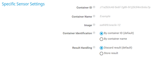 Specific Sensor Settings Specific Sensor Settings
